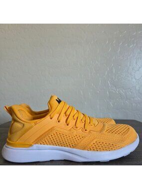 APL Techloom Tracer Shoes Knit Trainers Marigold Yellow/White Size Women's 7.5